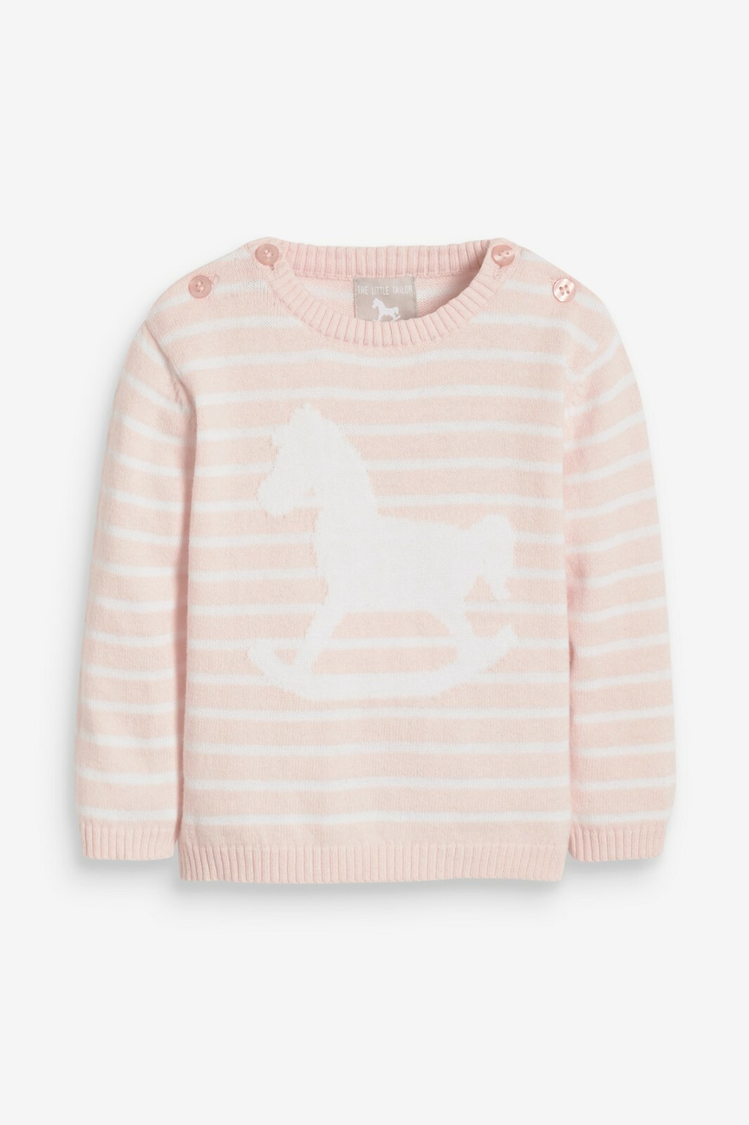 The Little Tailor Rocking Horse Striped Jumper - Size 12-18 Months - RRP £25