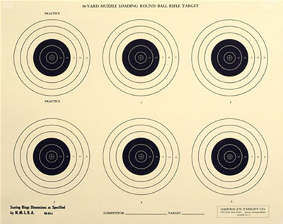 (7)RB-50-6-8 Official 50-Yard NMLRA Round Ball Rifle Target [17.5'' x 22''] on tag