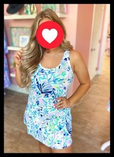 NWT Lilly Pulitzer LARGE UPF50 Luxletic Tank Racerback Resort White Shell Beach