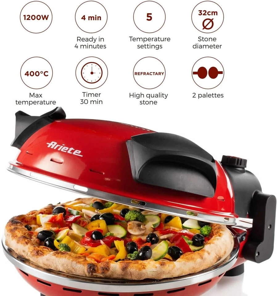 Pizzaofen 400 Grad Refraktäre Stein Ariete 909 Pizza In 4 Minuten - Bild 2 von 4
