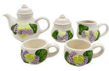 Demitasse Porcelain Teapot Vtg 2 Cups Sugar Creamer Mini Childrens Tea Party