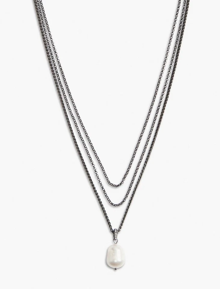 NUEVO Collar Gargantilla Distintivo Perla Peltre Marca Lucky $59 Foto 3 de 3