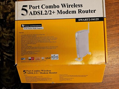 Texas Instruments 5 Ports Combo Wireless ADSL2/2+ Modem Router SWART2-54125