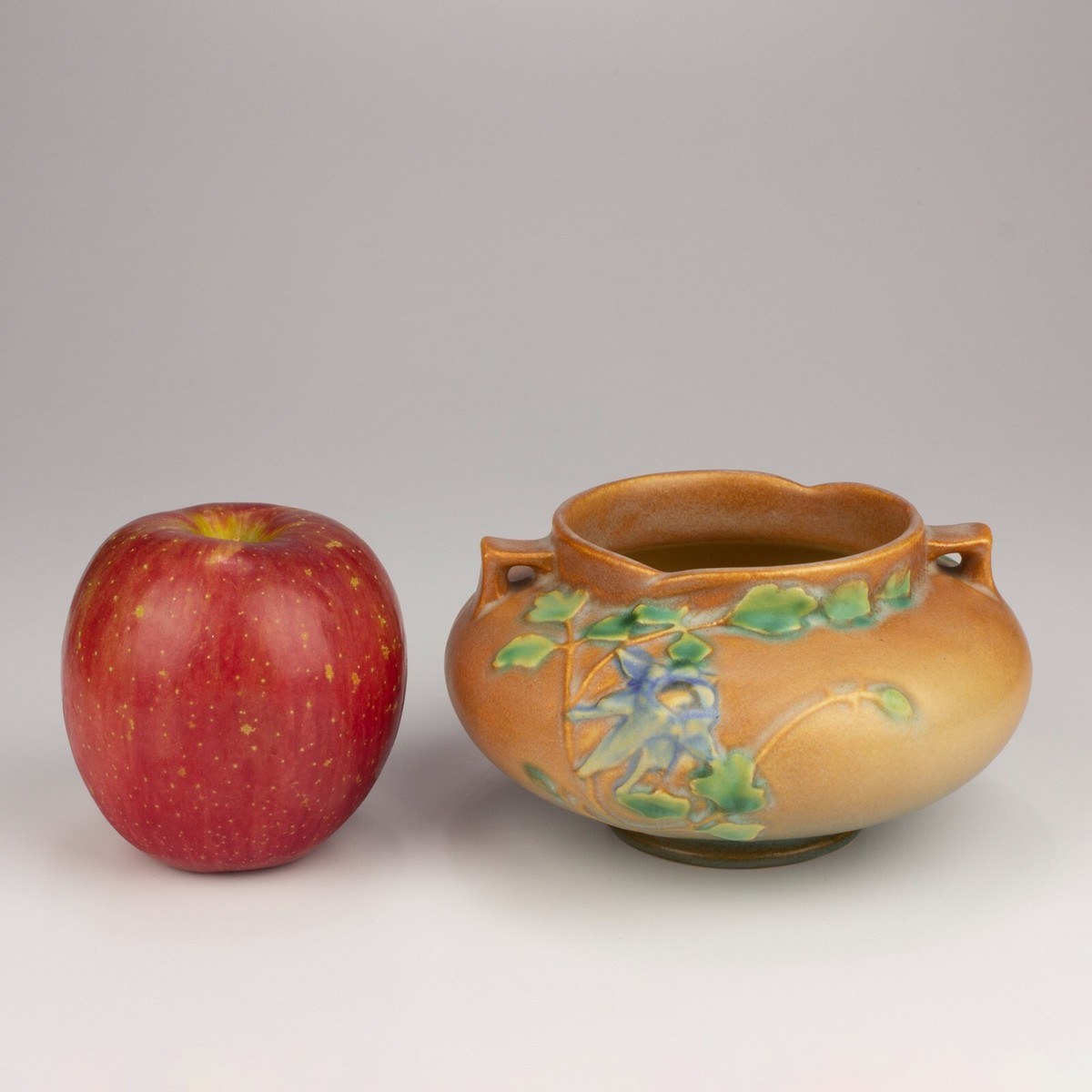 Roseville Vintage Pottery Columbine Jardiniere, Shape 655-3, Sand