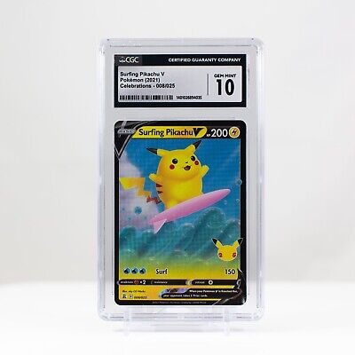 Pokémon Surfing Pikachu V #008 Celebrations CGC 10 | eBay Pokémon Surfing Pikachu V #008 Celebrations CGC 10 | eBay