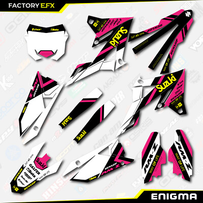 White & Pink Enigma Racing Graphics Kit fits  18-24 Suzuki RMZ450 Decal RMZ 450