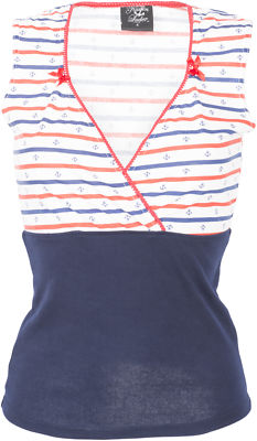 Coastal Babe KANDIS Sailor STRIPED Stripe Anchor ANCHOR Retro TOP Rockabilly