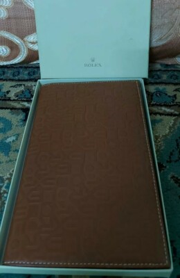 ROLEX address & note phone book computer jubilee style brown leather