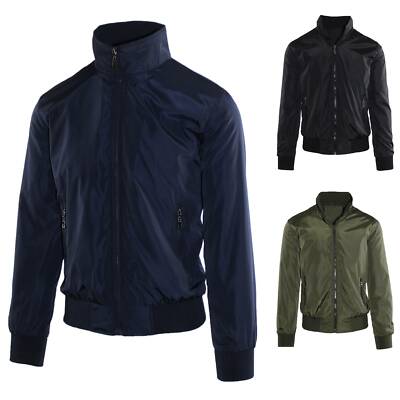 Ciabalù Giacca a Vento Uomo Impermeabile Slim Fit Giubbotto Leggero Corto Blu Nero Verde Bianco (Blu, m