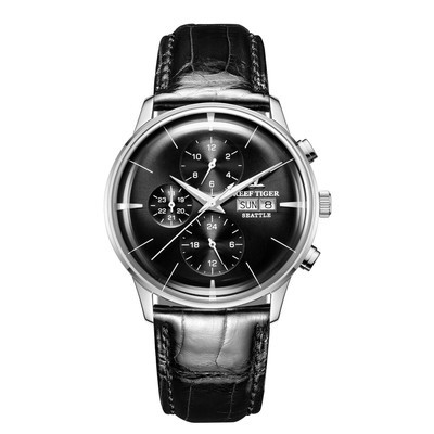 Reef Tiger Men Luxury Watch Automatic Mechanical Wristwatch Sapphire Multi Dial