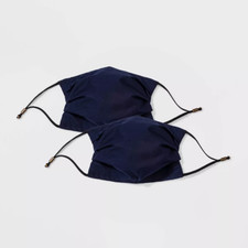 Universal Thread  Women's 2pk Adjustable Fabric Face Mask OSFM - Navy Blue