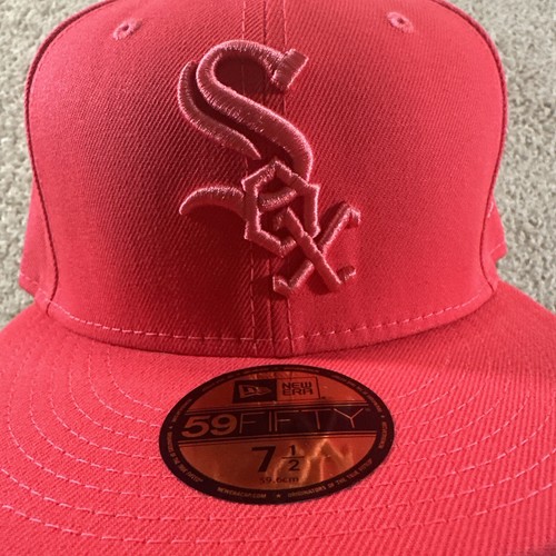 Chicago White Sox Hat Cap Mens 7 1/2 Pink Red Fitted MLB Baseball 5950 - Picture 6 of 11