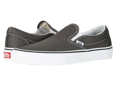 charcoal grey vans slip ons