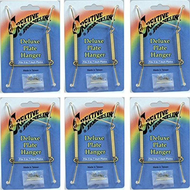 Creative Hobbies Deluxe Plate Display Hangers - Spring Style for 5-7 Gold 