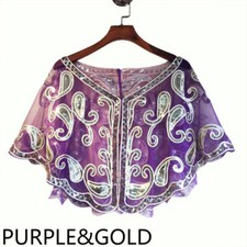 Women Sequin Mesh Cape Bolero Shawl Wrap Wedding Bride Glitter Banquet Retro