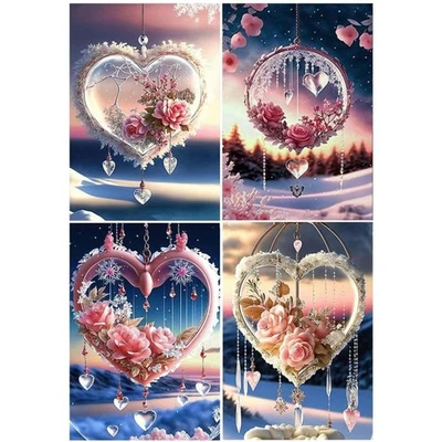 Diamond Painting Traumfänger Set 4tlg 30x40cm Kinder Erwachsene Leuchtend - Bild 1 von 4