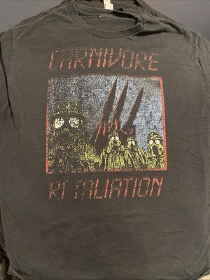 Carnivore Retaliation Band T Shirt Thrash Metal Faded Shirt Size Medium