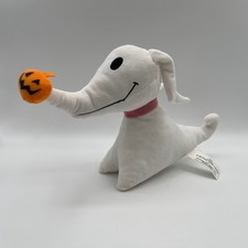 Disney Nightmare Before Christmas Zero Ghost Dog Plush Pumpkin Nose Play 10"