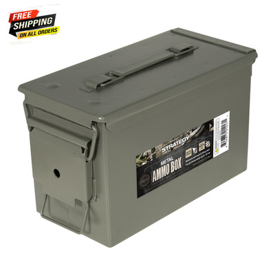 Strategy 50 Caliber Metal Ammo Storage Box 12 In. X 6.125 In. X 7.25 In. Green