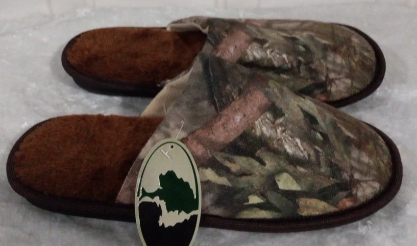 MOSSY OAK мужской камуфляж и коричневый скольжения на тапочки размер S/M новый с Ярлыками - Изображение 2 из 4