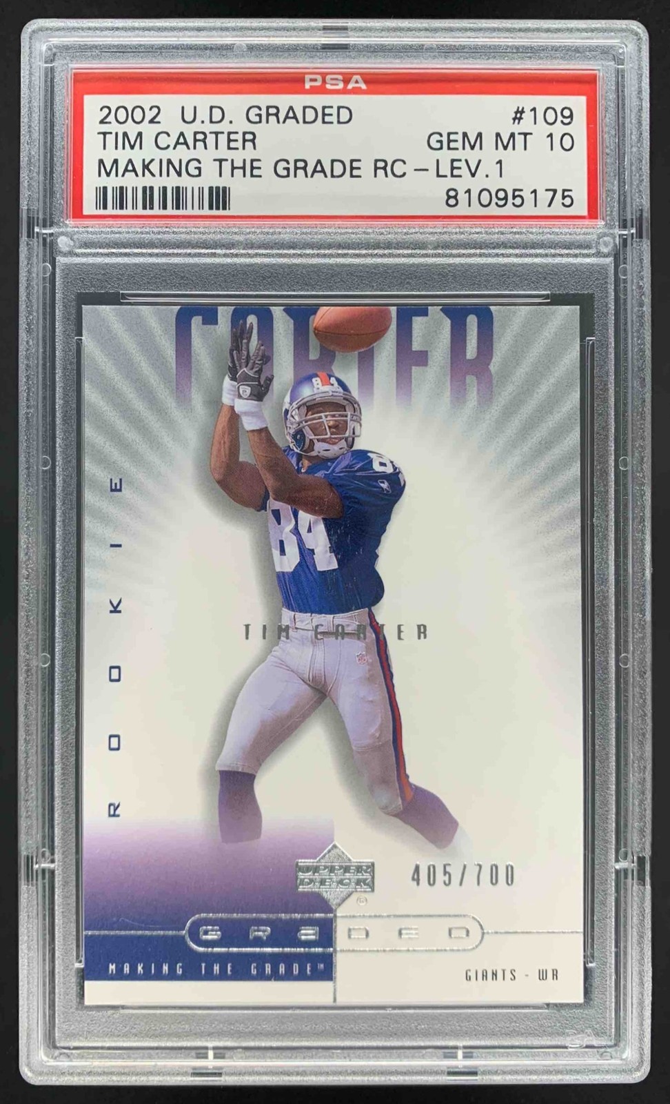 Tim Carter Upper Deck Graded #109 Base
