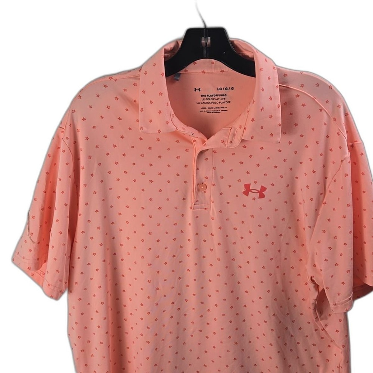 Under Armour Men's The Playoff Polo Electric Tangerine Polo Sz L Golf Athleisure View 2