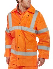 Beeswift Hi-vis Lightweight  Jacket PVC Coated 150D Polyester Orange,Yellow TJ8