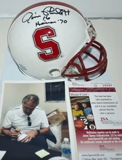 JIM PLUNKETT AUTOGRAPHED MINI HELMET STANFORD CARDINALS HEISMAN 1970 JSA