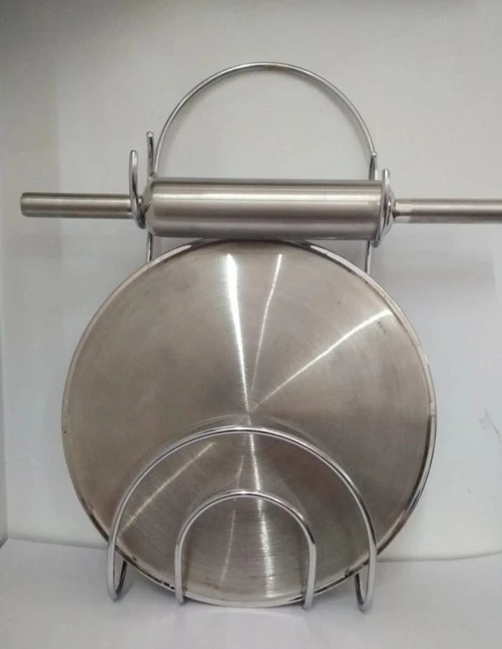 Rolling Pin & Board Stainless Steel Silver Chapati Roti Maker With Stand