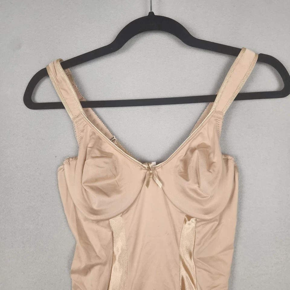 Heavenly Shapewear Bodysuit Womens Large Beige Shaper 4798 Lingerie Spandex - Image 3 of 4