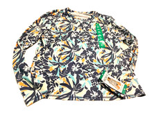 Roxy Sea Skippin Printed Long Sleeve UPF 50 Rash Guard Top XL Blue Orange NWT