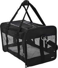 Airline Approved Soft-Sided Mesh Pet Travel Carrier with Shoulder Strap, Portabl