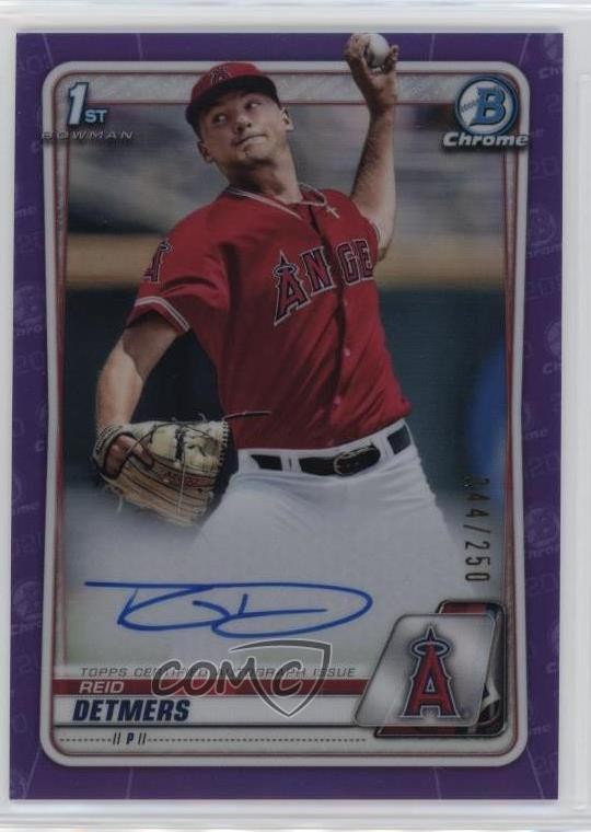 2020 Bowman Draft Chrome Picks Purple Refractor 144/250 Reid Detmers Auto 0d1v