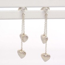   Tiffany  Co.  Double Heart Swing Stud Silver 925  Earrings  