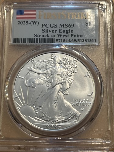 2025 $1 American Silver Eagle PCGS MS69 FS Blue Label