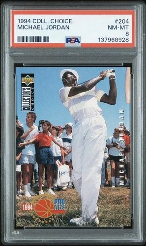 1994 Collector’s Choice Michael Jordan #204 Golf - PSA 8 NM-MT , Perfect Card!
