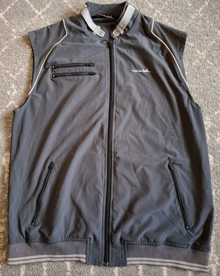 Travis Matthew Make it Rain Vest Mens Large Gray Full Zip Pockets Performance