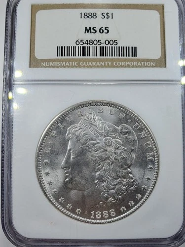 1888 $1 Morgan Silver Dollar NGC MS 65
