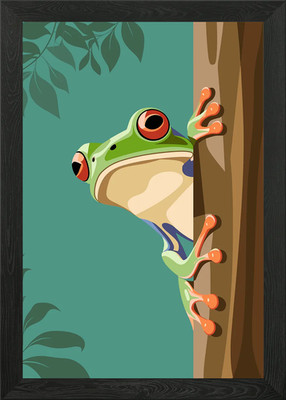 Niedlicher Frosch gerahmtes Wandbild Poster Leinwanddruck Bild