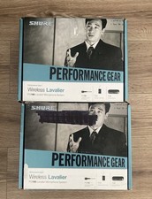 2x Shure PG185 Wireless Lavalier Mic Systems Black.. Clip-on Mic  Tested