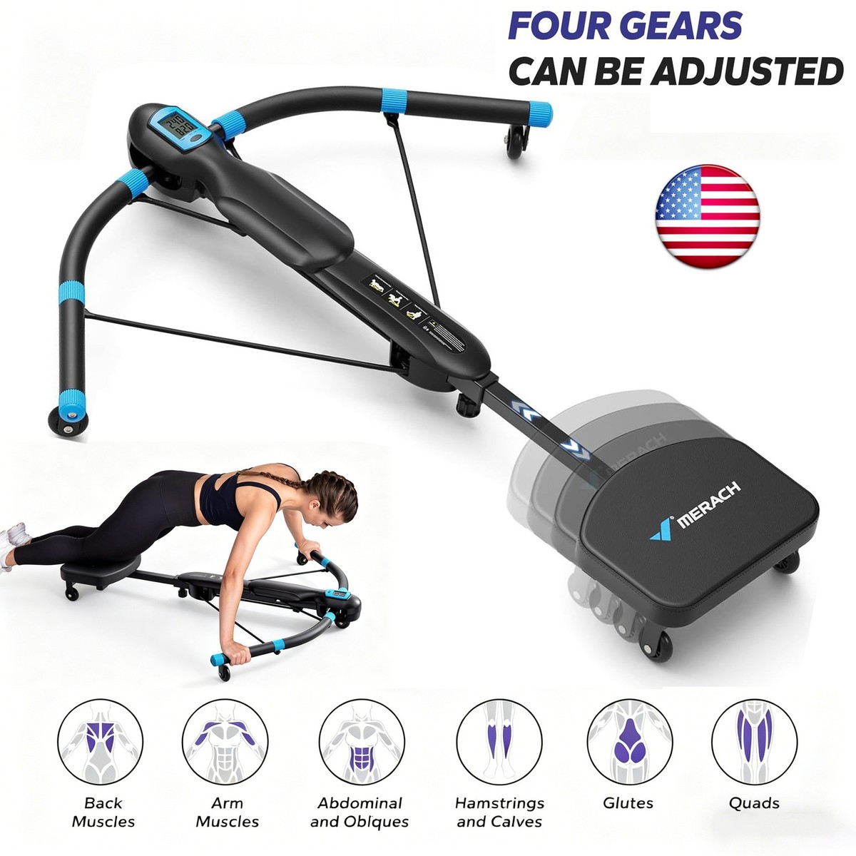 MERACH Abdominal Trainers Ab Dragonfly Machines Workout Home