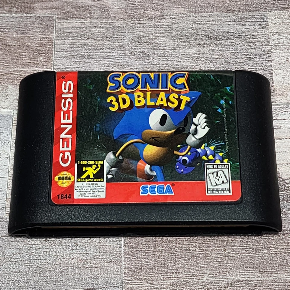 Sonic 3D Blast (Sega Genesis, 1996) Authentic Game Cartridge, CIB Complete - Image 2 of 4