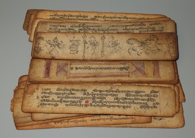 Real Tibet 49P 1700s Old Antique Buddhist Handwritten Manuscript Sutra  Lection