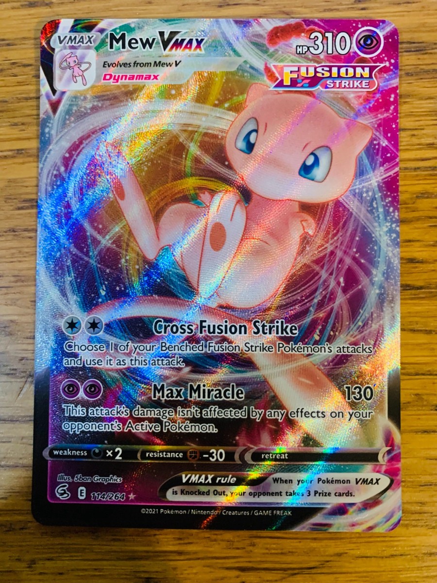 NEAR MINT! Mew VMAX (114/264) Fusion Strike Full Art Ultra Rare Pokemon Card! NEAR MINT! Mew VMAX (114/264) Fusion Strike Full Art Ultra Rare Pokemon Card!