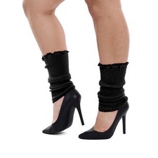 BLACK LADIES 1980'S LEG WARMERS ADULTS DISCO FANCY DRESS LEGWARMER TUTU