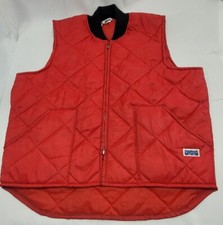 Vintage Big Smith Mens Red Vest Size XL Zip Up Farm Work