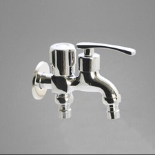 1/2" Cold Water Taps Double Head Faucet Valve Switch for Washing Machine Garden