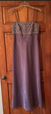 Michaelangelo smoky purple dress size 6 fully lined embellished bodice
