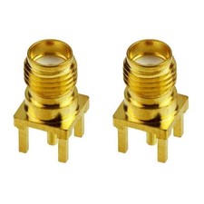 2 x SMA Straight Female PCB Socket Connector Gold Plated