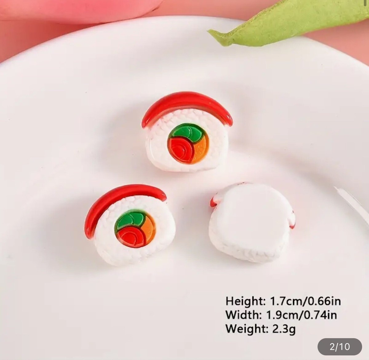 8pcs Random Sushi Kawaii Fits Croc Accessories Shoe Jewelry